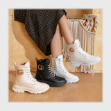 حذاء هاف بوت حريمى فوندي جلد إسكاي مستورد ونعل PVC حقن الوان متعددة شتوى من الطائر - T-484