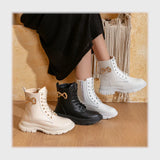 حذاء هاف بوت حريمى فوندي جلد إسكاي مستورد ونعل PVC حقن الوان متعددة شتوى من الطائر - T-493