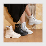 حذاء هاف بوت حريمى فوندي جلد إسكاي مستورد ونعل PVC حقن الوان متعددة شتوى من الطائر - T-495