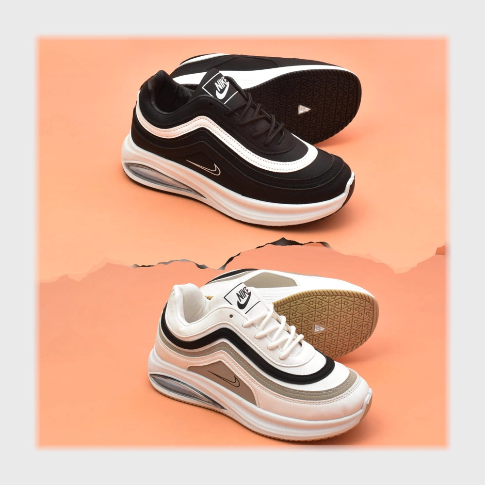 حذاء سنيكرز حريمى فوندي جلد إسكاي مستورد ونعل PVC حقن الوان متعددة جميع المواسم من بري باندا - TH51