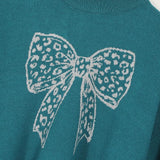 فستان توينز مطبوع فراشه حريمى تريكو بترولي شتوي من اتش - Twinz-1