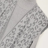 فستان توينز مطبوع تايجر حريمى تريكو رمادي شتوي من اتش - Twinz-2-GY