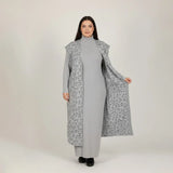 فستان توينز مطبوع تايجر حريمى تريكو رمادي شتوي من اتش - Twinz-2-GY