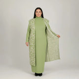 فستان توينز مطبوع تايجر حريمى تريكو منت جرين شتوي من اتش - Twinz-2-MT