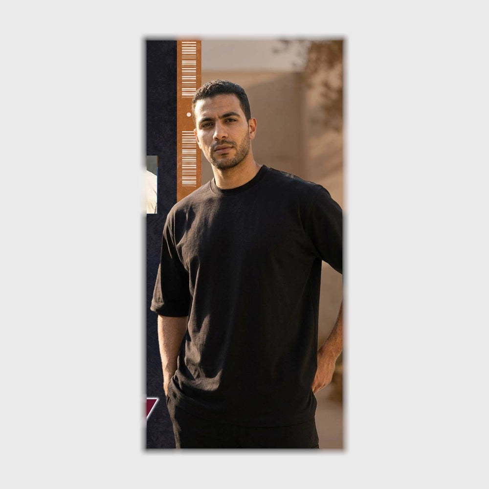 تي شيرت أوفر سايز بيزك رجالى بوليفار قطن 100% أبيض - أسود - برجندي صيفى من ڤيتو - V5008