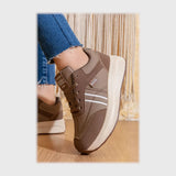 حذاء سنيكرز حريمى فوندي جلد إسكاي مستورد ونعل PVC حقن الوان متعددة جميع المواسم من جانك - W-804