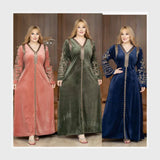 عباية إستقبال حريمي هايدي مستورد وش واحد تطريز الوان متعدده شتوي من ايه ال واي - 21015-3