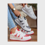 حذاء سنيكرز حريمى فوندي جلد إسكاي مستورد ونعل PVC حقن الوان متعددة جميع المواسم من الشماع - X-106