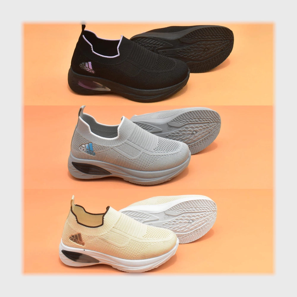 حذاء سنيكرز اطفالى فوندي تريكو خيط مستورد ونعل PVC حقن الوان متعددة جميع المواسم من بري باندا - X350