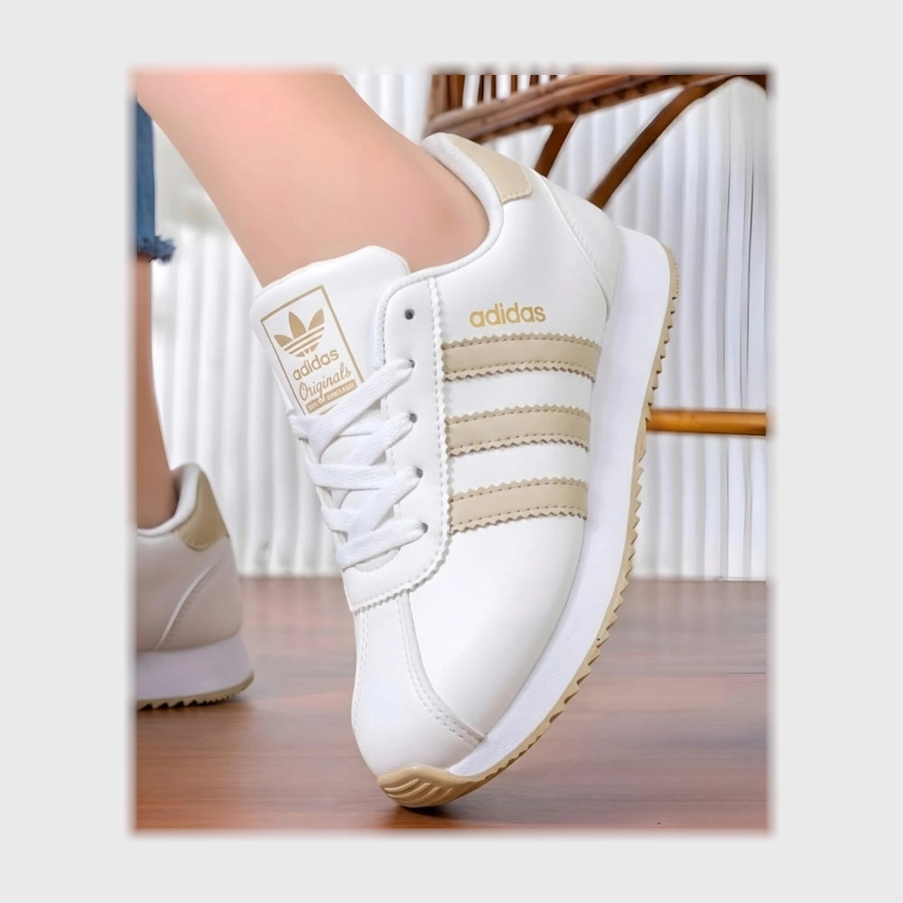 حذاء سنيكرز حريمى فوندي جلد إسكاي مستورد ونعل PVC حقن الوان متعددة جميع المواسم من كيو ار - XP2-3