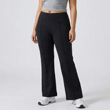 بنطلون وايد ليج رياضي حريمى ستريتش لاميه اسود شتوي من يوجا - Yoga-9
