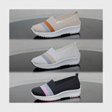 حذاء سنيكرز حريمى فوندي تريكو خيط مستورد ونعل PVC حقن الوان متعددة جميع المواسم من كيو كيو - ZB12-7