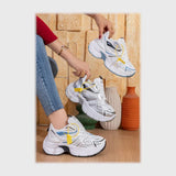 حذاء سنيكرز حريمى فوندي جلد إسكاي مستورد ونعل PVC حقن الوان متعددة جميع المواسم من بيكو - b-102