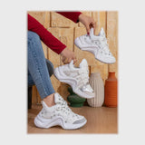 حذاء سنيكرز حريمى فوندي جلد إسكاي مستورد ونعل PVC حقن الوان متعددة جميع المواسم من بيكو - b-103