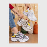 حذاء سنيكرز حريمى فوندي جلد إسكاي مستورد ونعل PVC حقن الوان متعددة جميع المواسم من بيكو - b-111