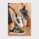 حذاء سنيكرز حريمى فوندي جلد إسكاي مستورد ونعل PVC حقن الوان متعددة جميع المواسم من بيكو - b-16021