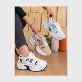 حذاء سنيكرز حريمى فوندي جلد إسكاي مستورد ونعل PVC حقن الوان متعددة جميع المواسم من بيكو - b-194