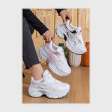 حذاء سنيكرز حريمى فوندي جلد إسكاي مستورد ونعل PVC حقن الوان متعددة جميع المواسم من بيكو - b-197