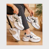 حذاء سنيكرز حريمى فوندي جلد إسكاي مستورد ونعل PVC حقن الوان متعددة جميع المواسم من ذا بيست - b-294