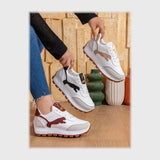 حذاء سنيكرز حريمى فوندي جلد إسكاي مستورد ونعل PVC حقن الوان متعددة جميع المواسم من بيكو - b-7467