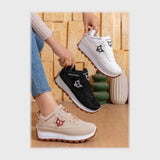 حذاء سنيكرز حريمى فوندي جلد إسكاي مستورد ونعل PVC حقن الوان متعددة جميع المواسم من بيكو - b-7909