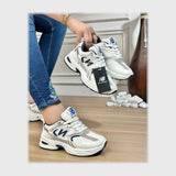 حذاء سنيكرز حريمى فوندي جلد إسكاي مستورد ونعل PVC حقن الوان متعددة جميع المواسم من لابتوب - b17