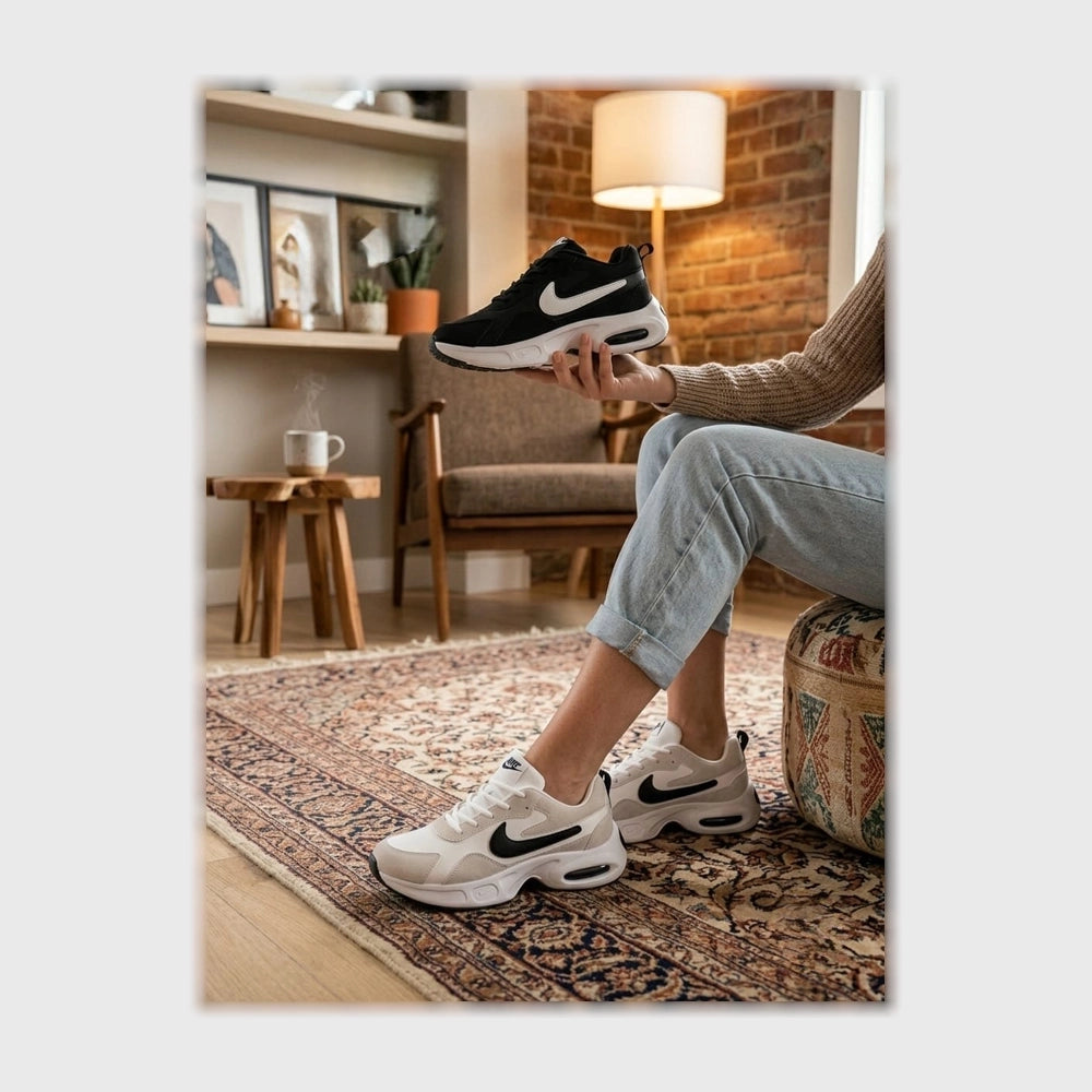 حذاء سنيكرز حريمى فوندي جلد إسكاي مستورد ونعل PVC حقن الوان متعددة جميع المواسم من جاست - b451