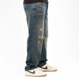 بنطلون وايد ليج رجالي جينز رباعية قطن 100% نحاسي جميع المواسم من إيجي وير جينز - bgm010-445-washed blue