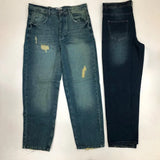 بنطلون وايد ليج رجالي جينز رباعية قطن 100% كحلي زيتي جميع المواسم من إيجي وير جينز - bgm010-472-olive blue