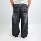 بنطلون وايد ليج رجالي جينز رباعية قطن 100% رمادي غامق جميع المواسم من إيجي وير جينز - bgm04-439-dark grey