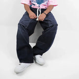 بنطلون وايد ليج رجالي جينز رباعية قطن 100% رمادي غامق جميع المواسم من إيجي وير جينز - bgm04-439-dark grey