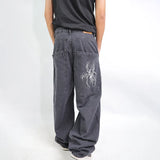 بنطلون وايد ليج رجالي جينز رباعية قطن 100% رمادي غامق جميع المواسم من إيجي وير جينز - bgm06-466-dark grey