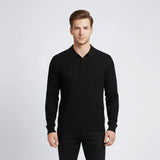 بلوفر لياقة رجالي عجينة صوف أسود شتوي من إيه إل واي - RD-5