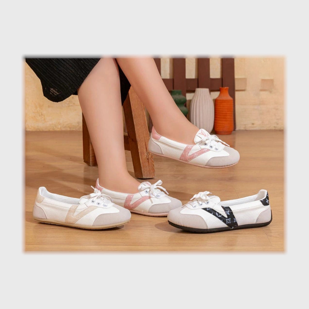 حذاء سنيكرز حريمى فوندي جلد إسكاي مستورد ونعل PVC حقن الوان متعددة جميع المواسم من ميجا - br-01