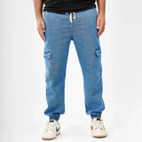 بنطلون شروال رجالي جينز رباعية 98% قطن 2% ليكرا كحلي وسط جميع المواسم من إيجي وير جينز - crm01-474-light blue