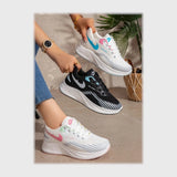 حذاء سنيكرز حريمى فوندي جلد إسكاي مستورد ونعل PVC حقن الوان متعددة جميع المواسم من إس آند كيه يويو ميكس - f-37n