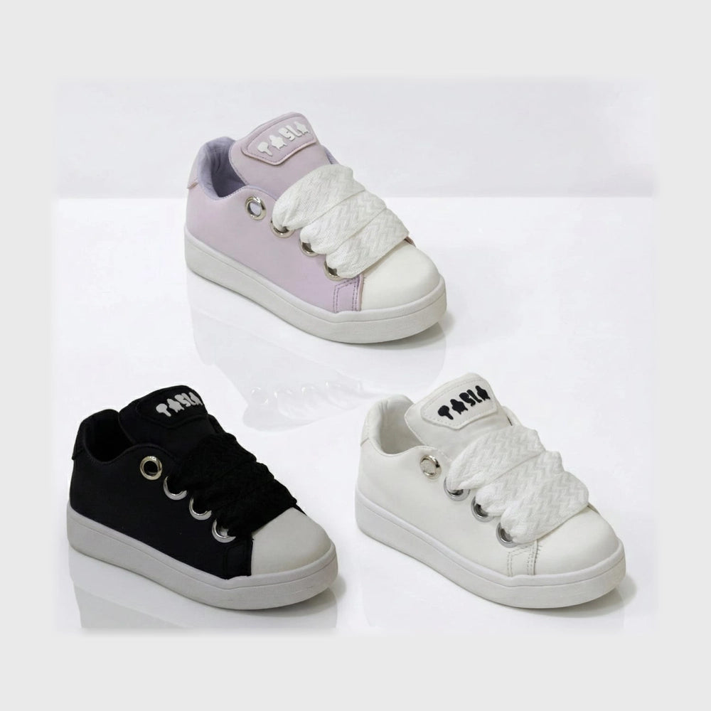 حذاء سنيكرز بناتى فوندي جلد إسكاي مستورد ونعل PVC حقن الوان متعددة جميع المواسم من الشماع - gs-20-2