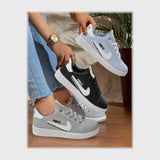 حذاء سنيكرز حريمى فوندي جلد إسكاي مستورد ونعل PVC حقن الوان متعددة جميع المواسم من الشماع - h-141-1