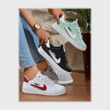 حذاء سنيكرز حريمى فوندي جلد إسكاي مستورد ونعل PVC حقن الوان متعددة جميع المواسم من الشماع - h-141