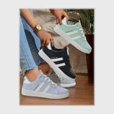 حذاء سنيكرز حريمى فوندي جلد إسكاي مستورد ونعل PVC حقن الوان متعددة جميع المواسم من الشماع - h-142-1