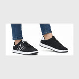 حذاء سنيكرز حريمى فوندي جلد إسكاي مستورد ونعل PVC حقن الوان متعددة جميع المواسم من الشماع - h-150-BK