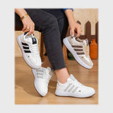 حذاء سنيكرز حريمى فوندي جلد إسكاي مستورد ونعل PVC حقن الوان متعددة جميع المواسم من فايف اتش - h.151