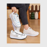 حذاء سنيكرز حريمى فوندي جلد إسكاي مستورد ونعل PVC حقن الوان متعددة جميع المواسم من فايف اتش - h.3033