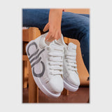 حذاء سنيكرز حريمى فوندي خيط مستورد ونعل PVC حقن الوان متعددة كل المواسم من باريس - k-51