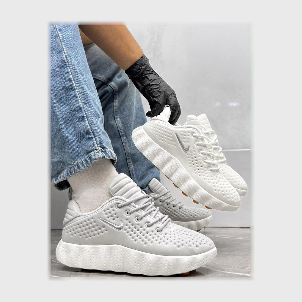 حذاء سنيكرز رجالي فوندي جلد إسكاي مستورد ونعل PVC حقن الوان متعددة جميع المواسم من ستوك - lu-12