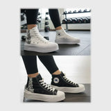 حذاء سنيكرز حريمى فوندي جلد إسكاي مستورد ونعل PVC حقن الوان متعددة جميع المواسم من توب تو - m-22