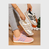 حذاء سنيكرز حريمى فوندي جلد إسكاي مستورد ونعل PVC حقن الوان متعددة جميع المواسم من توب تو - m376