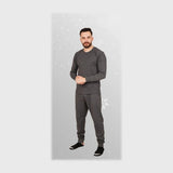 تيشرت كم طويل وبنطلون رجالي انترلوك الوان متعددة شتوي من أسامة تكس - Men-XL