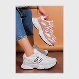 حذاء سنيكرز حريمى فوندي خيط مستورد ونعل PVC حقن الوان متعددة كل المواسم من طوكيو - nb-3x