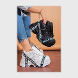 حذاء سنيكرز حريمى فوندي خيط مستورد ونعل PVC حقن الوان متعدده كل المواسم من باريس - nh-2